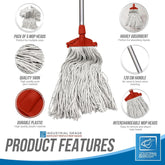 TDBS Red Kentucky Mop Set - 5 Heads